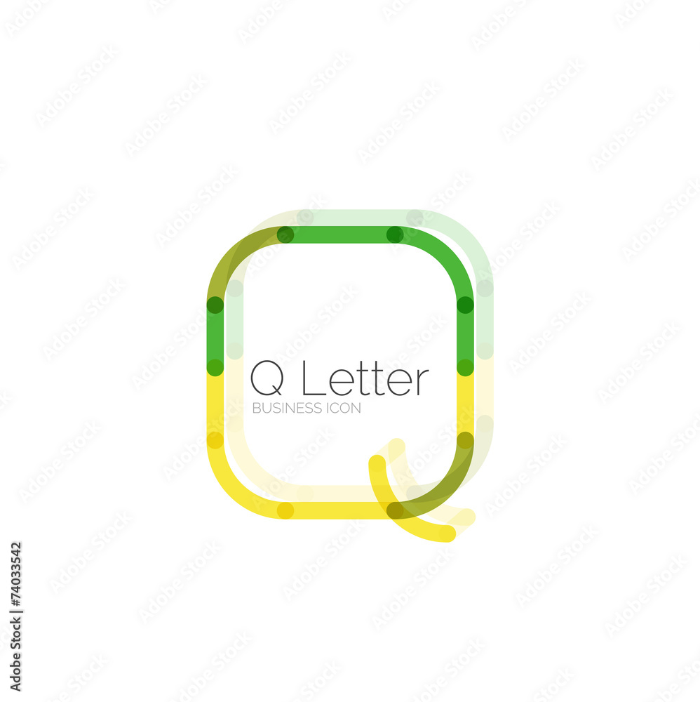 Obraz premium Minimal Q font or letter logo design