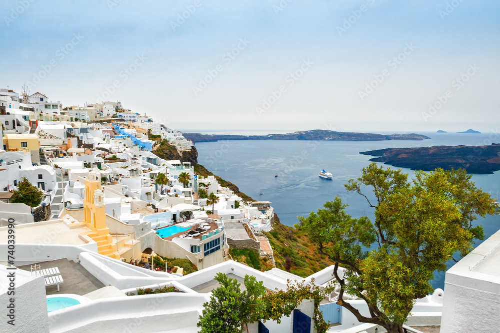 White architecture on Santorini island, Greece