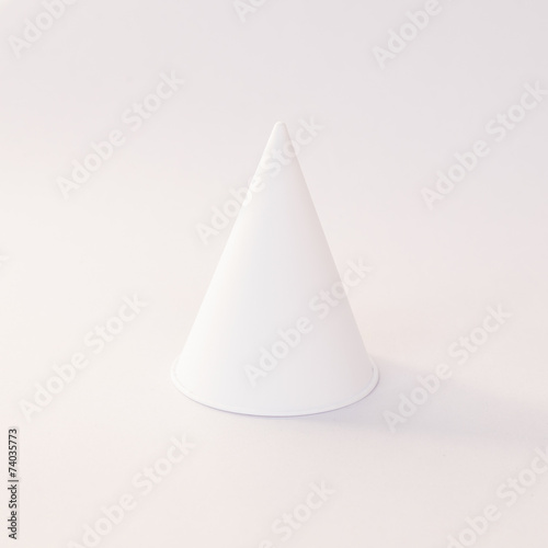 Close up of paper cone cup.
