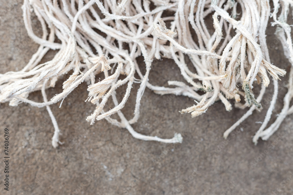 Close up old white rope texture and background Close up old white rope texture and background