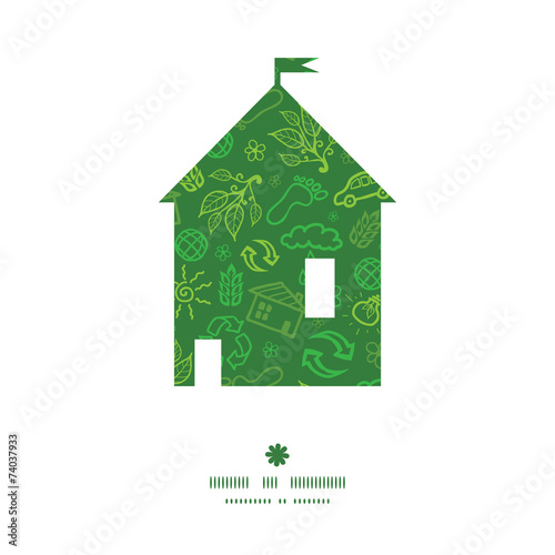 Vector ecology symbols house silhouette pattern frame photo