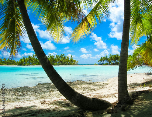Obraz na płótnie Lagon bleu, Tahiti, plage.