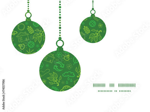 Vector ecology symbols Christmas ornaments silhouettes pattern