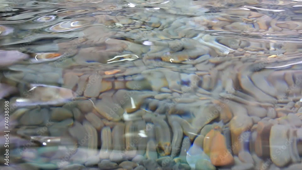 Colorful rolling stones pattern with water flowing and Colorful rolling stones pattern with water flowing and