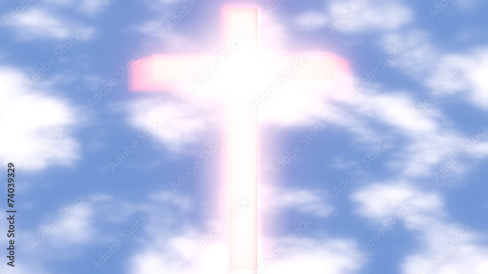 Cross glowing sky clouds Cross glowing sky clouds