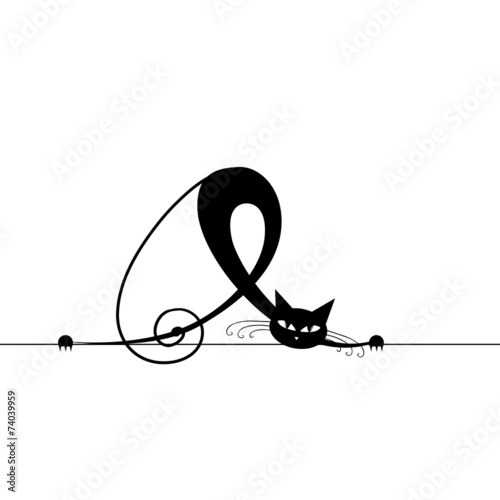 Black cat silhouette for your design