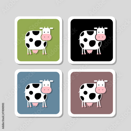 Stickers with funny cow for your design