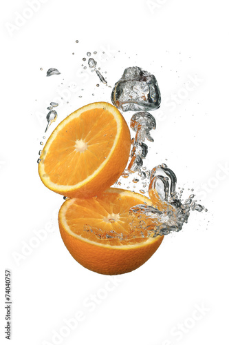 Orange with water drops
