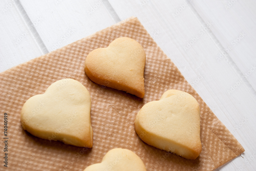 Cookies shaped like hearts