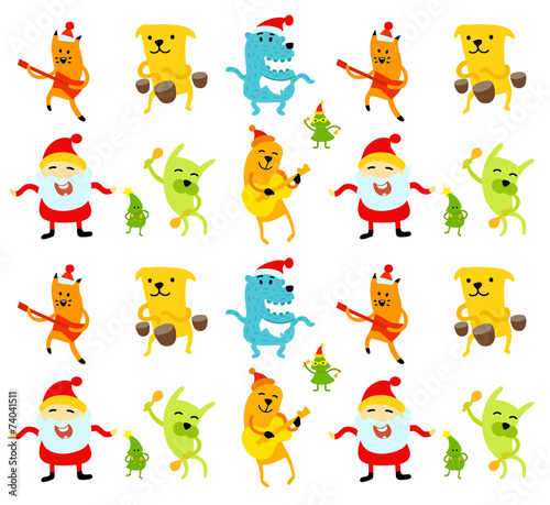 Funny new year musicians animals