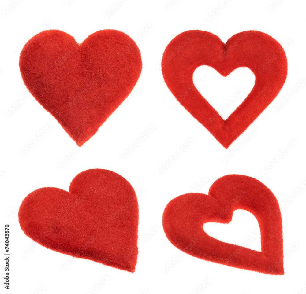 Symbolic red heart isolated