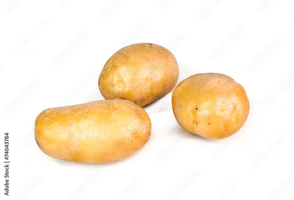 New potato isolated on white background close up New potato isolated on white background close up