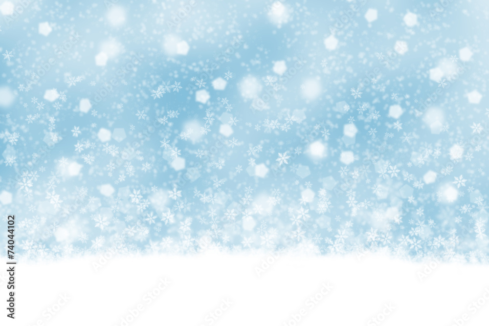 Soft blue snowfall background