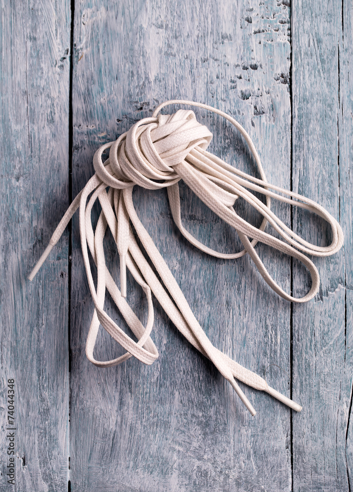 White shoelace White shoelace