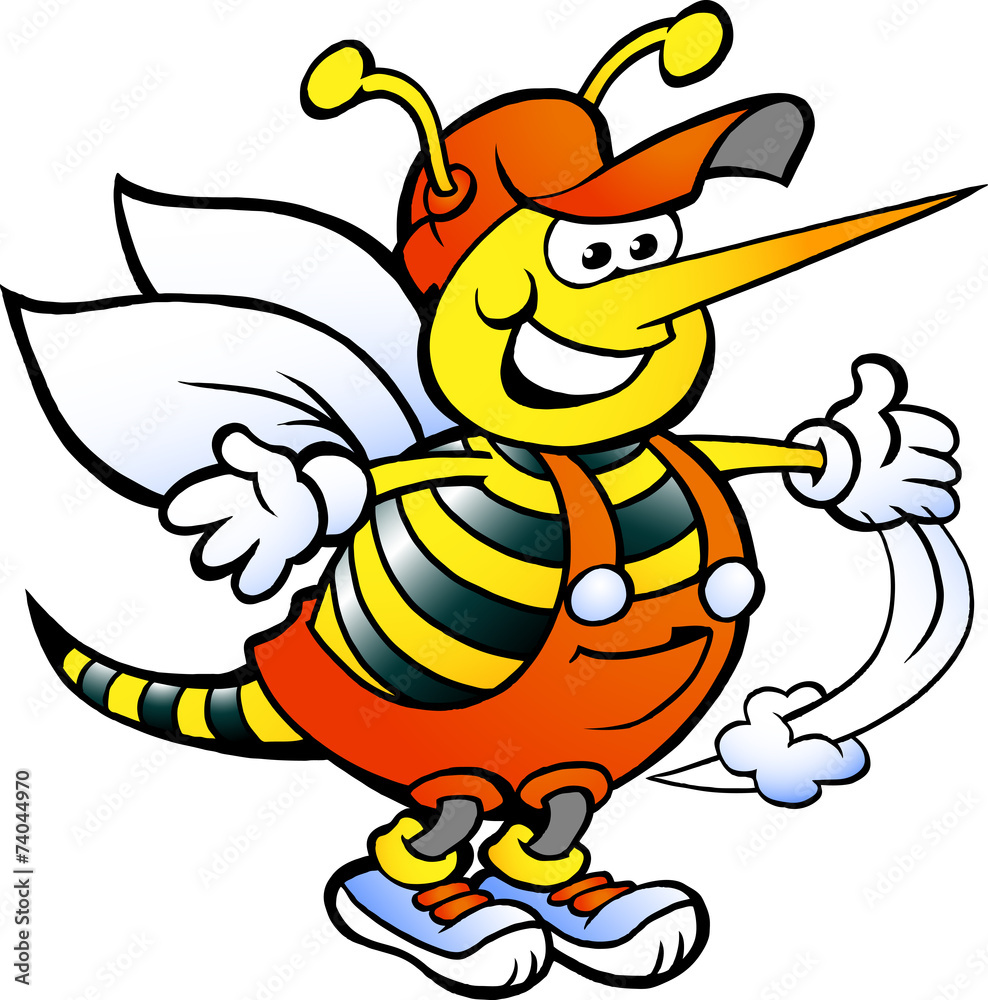 A Happy Handyman Bee - obrazy, fototapety, plakaty 