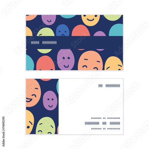 Vector funny faces horizontal stripe frame pattern business
