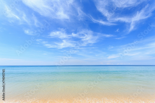 Tropical beach and blue sky in Phuket  Thailand