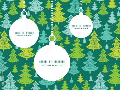 Vector holiday christmas trees Christmas ornaments silhouettes