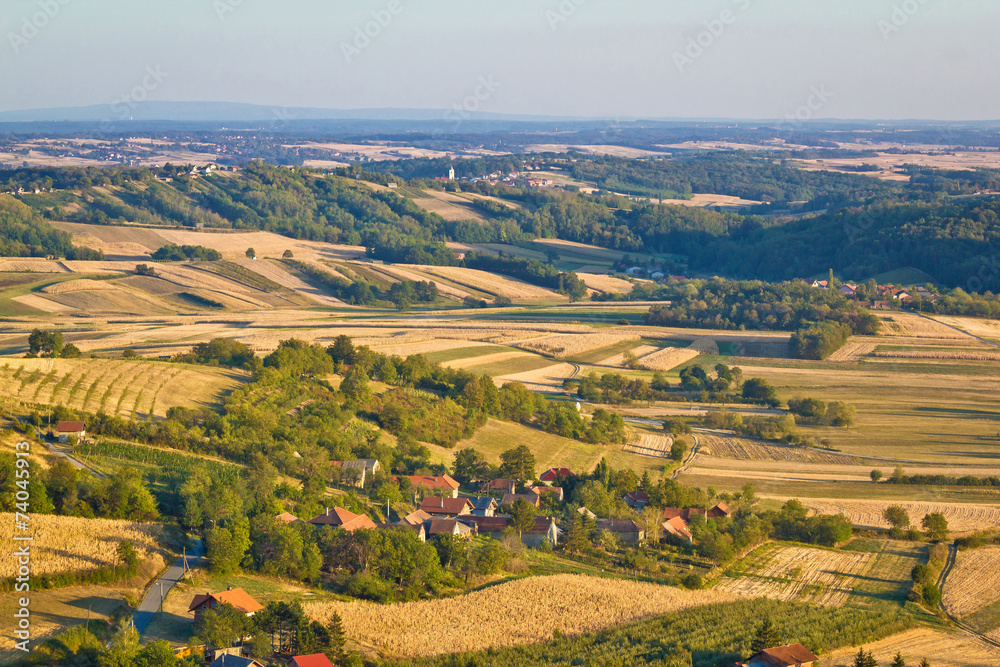 Agricultural green landscape od Prigorje region
