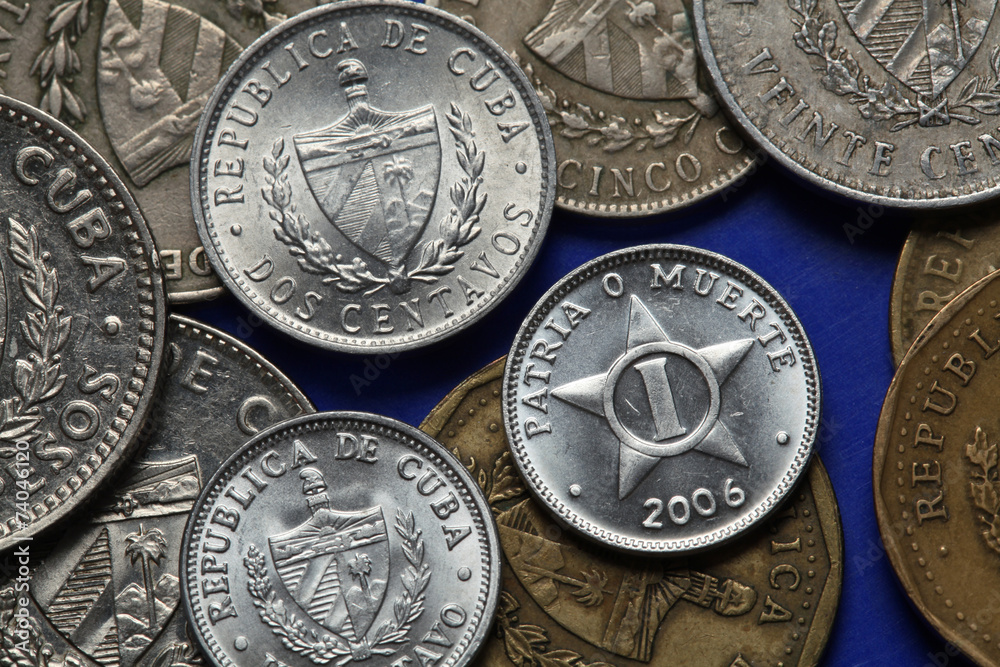 Naklejka premium Coins of Cuba