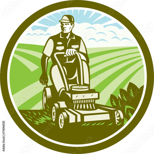 Ride On Lawn Mower Vintage Retro