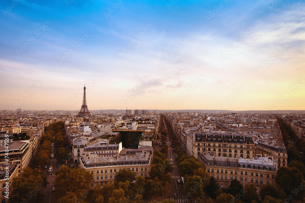 beautiful panoramic view of Paris