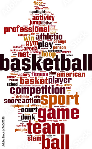 Basketball word cloud concept. Vector illustration