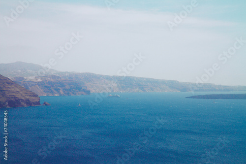 Santorini island and Aegan sea
