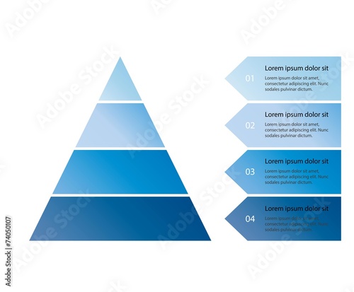 Vector infographic pyramid with arrows and text