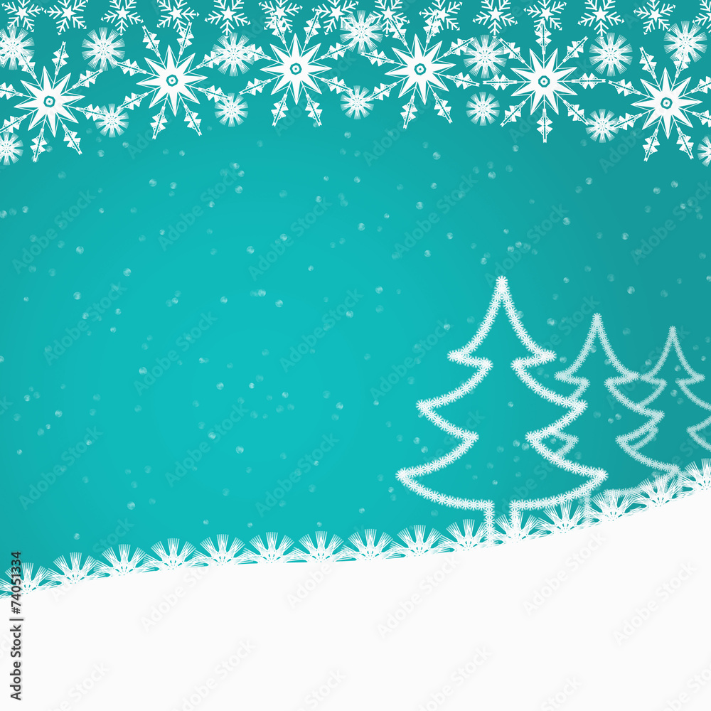 Cyan blue abstract Christmas background