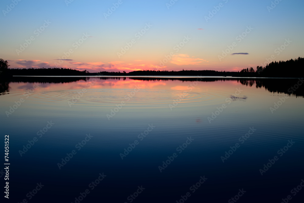 Night's rest. Lake Engozero, North Karelia, Russia