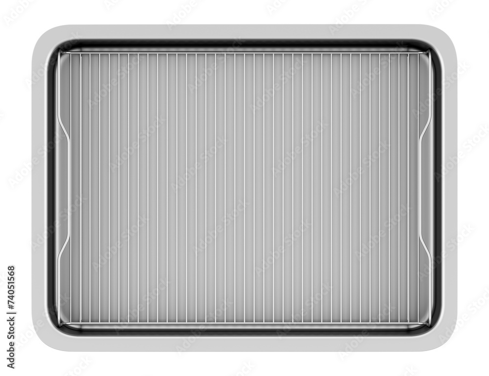 top view of metallic baking dish isolated on white background top view of metallic baking dish isolated on white background