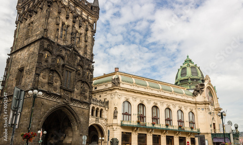 Photography Prague Municipal House and Power Tower