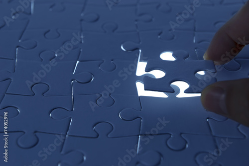puzzle piece coming down into it's place