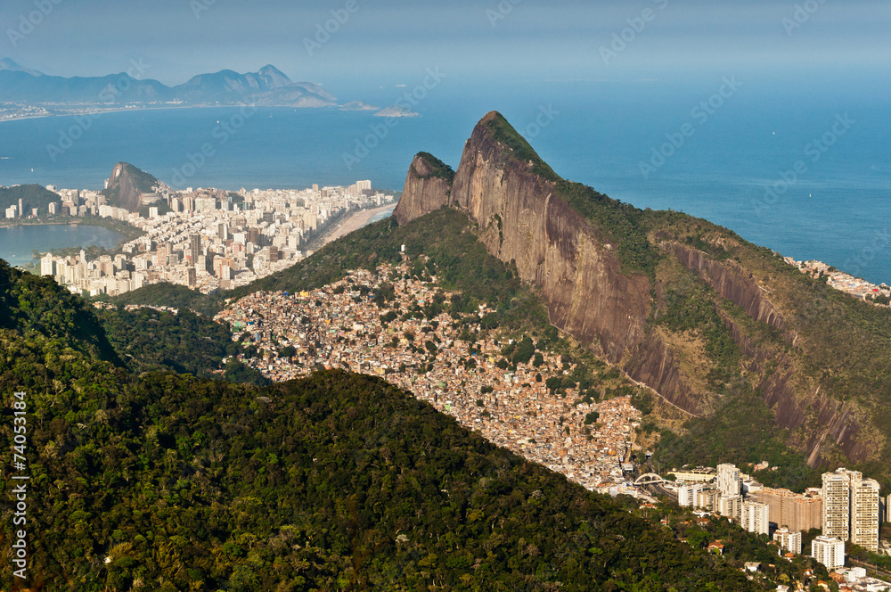 Scenic Rio View, Mountains, Favela, City Skyline, Ocean