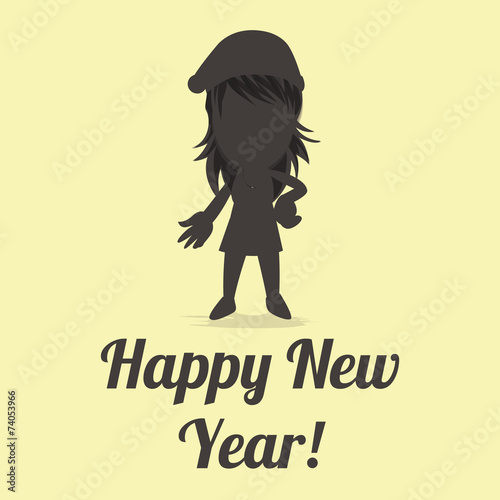 Happy New year illustration over color background