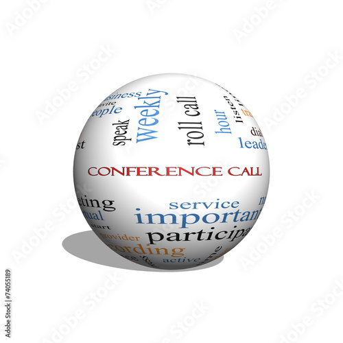 Conference Call 3D sphere Word Cloud Concept