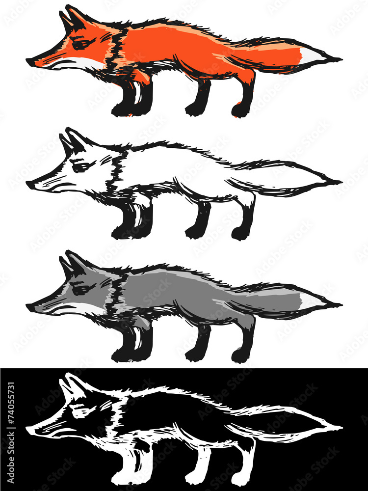 Naklejka red fox