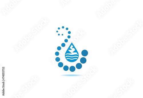 water drop in circle logo vector
