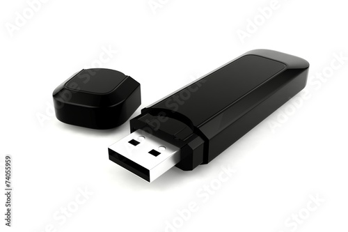 USB flash drive isolated on white background