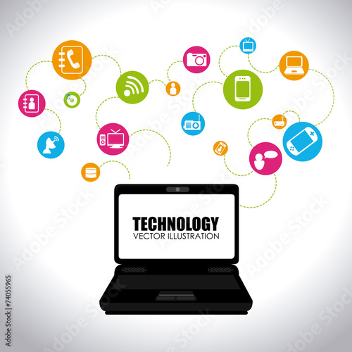 Technology design over white background vector illustration.