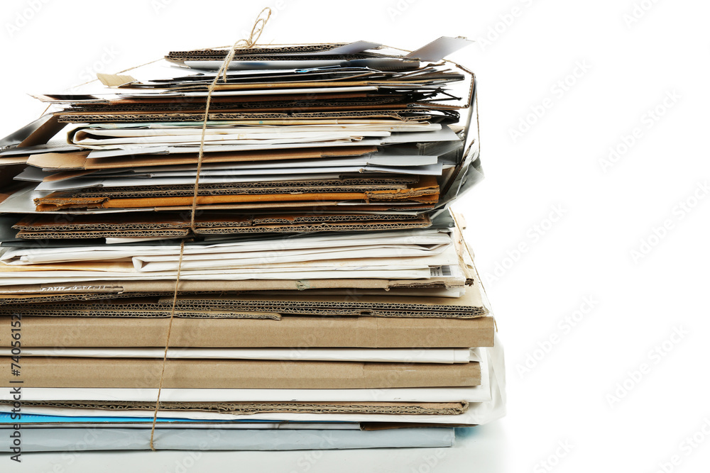 Big stack of papers, isolated on white Big stack of papers, isolated on white