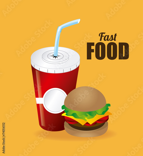 Restaurant design over yellow background vector illustration
