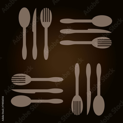 Restaurant design over brown background vector illustration