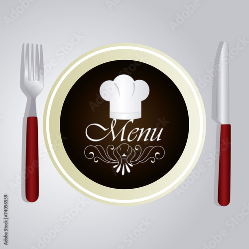 Restaurant design over gray background vector illustration