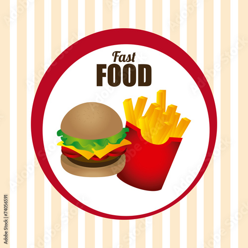 Restaurant design over beige background vector illustration