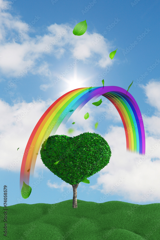 虹とハートの木 Stock イラスト Adobe Stock
