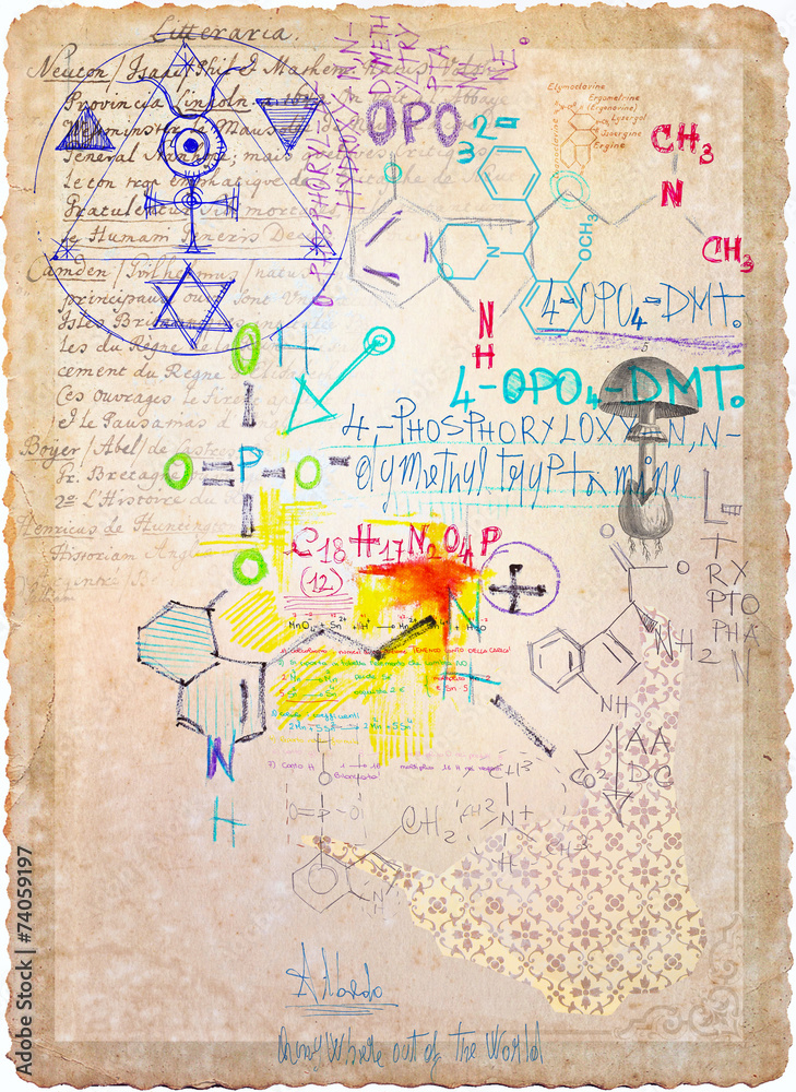 Obraz premium Background with chemical formulas