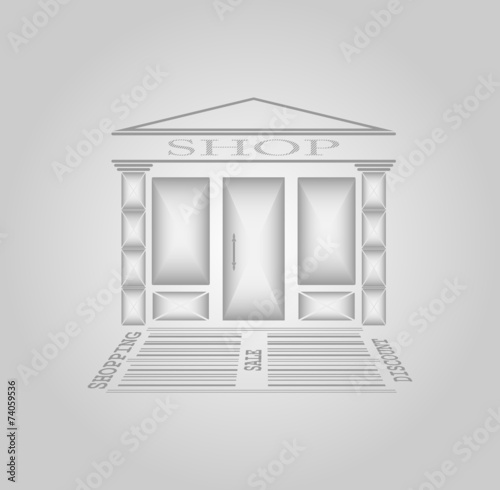 Shop with pedestrian crossing as bar code