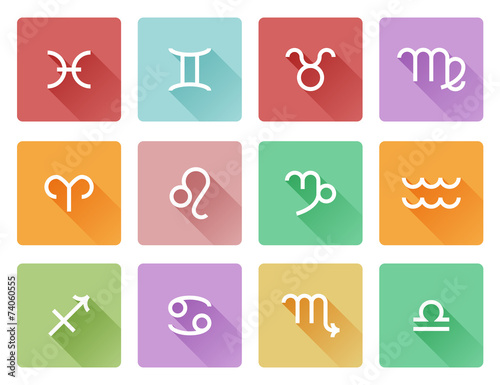 Zodiac horoscope sign icons